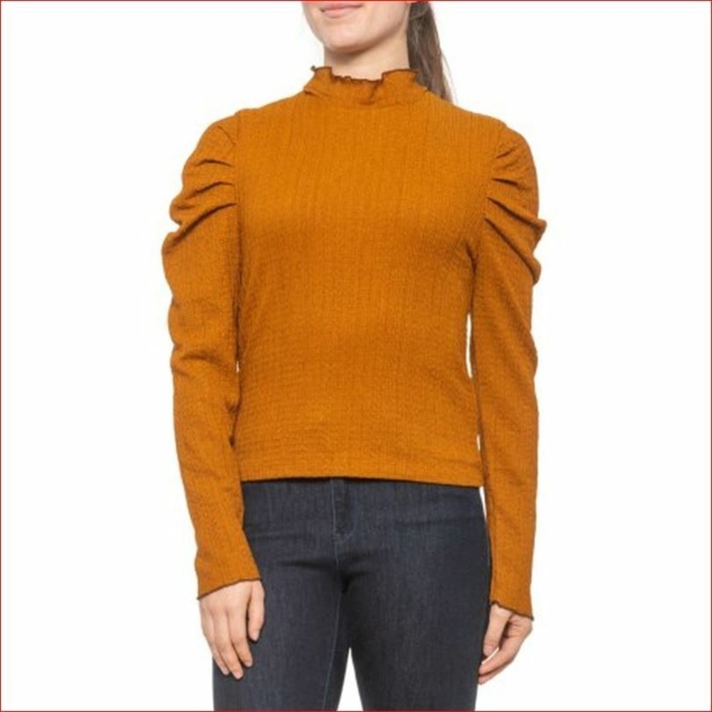 Free People women top blouse OB1015925 brick brown sz XS $58